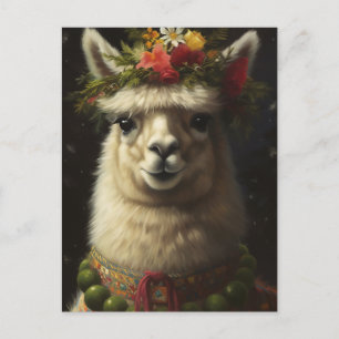 Carte Postale Llama de Noël