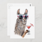 Carte Postale Llama de vacances (Devant / Derrière)