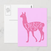 Carte Postale Llama Drama Rose (Devant / Derrière)