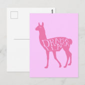 Carte Postale Llama Drama Rose (Devant / Derrière)