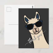 Carte Postale Llama drôle cool avec des lunettes de soleil Alpac (Devant / Derrière)