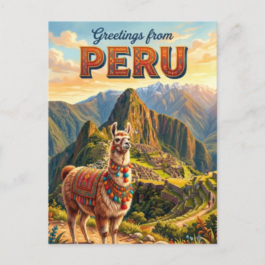Carte Postale Llama du Pérou (Devant)