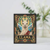 Carte Postale Llama, faune Art déco (Debout devant)
