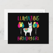 Carte Postale Llama Fête Alpaca (Devant / Derrière)