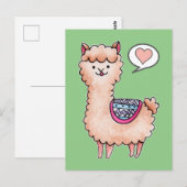 Carte Postale Llama heureux (Devant / Derrière)