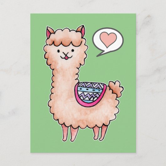 Carte Postale Llama heureux (Devant)
