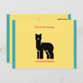 Carte Postale Llama Illustré Jaune Drôle (Devant / Derrière)