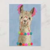 Carte Postale Llama ornée - Beige (Devant)