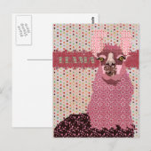 Carte postale Llama rose Pokadot (Devant / Derrière)