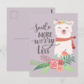 Carte Postale Llama Souriant Plus (Devant / Derrière)