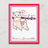 Carte Postale Llama soyez vos Valentines Enfants mignons (Devant)