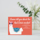 Carte Postale llama vous dit combien de vente immobilier (Debout devant)