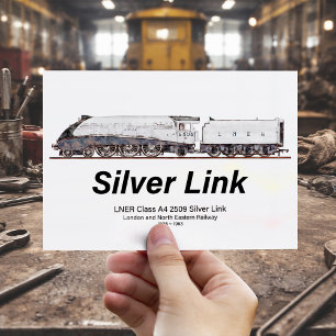 Carte Postale LNER Classe A4 2509 Silver Link Locomotive à vapeu