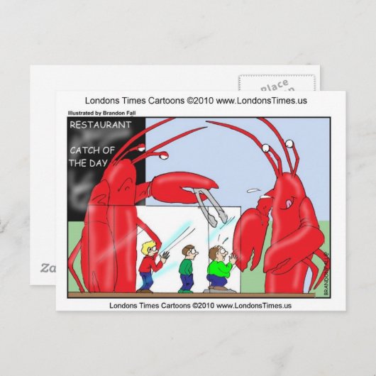 Carte Postale Lobster Restaurant Funny Tee - shirt Mugs & Cadeau (Devant / Derrière)