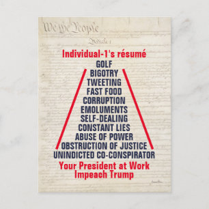 Carte Postale L'Obstruction de Trump à un titre individuel est d