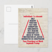 Carte Postale L'Obstruction de Trump à un titre individuel est d (Devant / Derrière)