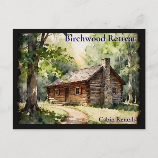 Carte Postale Location de vacances Log Cabin Vignette (Devant)