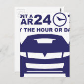 Carte Postale Location de voiture par heure ou jour 24-7 (Devant / Derrière)