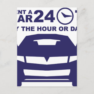 Carte Postale Location de voiture par heure ou jour 24-7