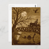 Carte Postale Loch Ness Monster Sur Halloween (Devant / Derrière)