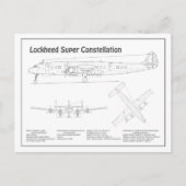 Carte Postale Lockheed L-1049 Super Constellation - Plans BD (Devant)