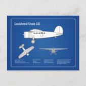 Carte Postale Lockheed Vega 5B - Plans d'avion ABD (Devant)