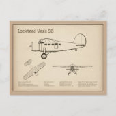 Carte Postale Lockheed Vega 5B - Plans d'avion SD (Devant)