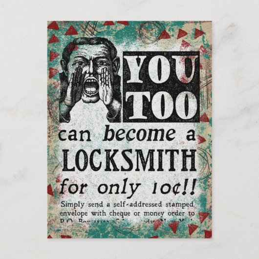Carte Postale Locksmith - Funny Vintage Retro (Devant)