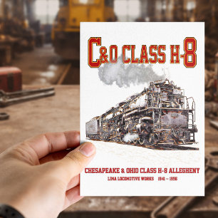 Carte Postale Locomotive à vapeur Allegheny C&O Classe H-8 2-6-6