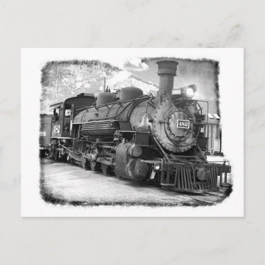 Carte Postale Locomotive à vapeur ancienne (Devant)