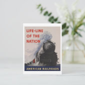 Carte postale Locomotive à vapeur vintage (Debout devant)