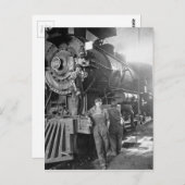 Carte Postale Locomotive de Roundhouse (Devant / Derrière)