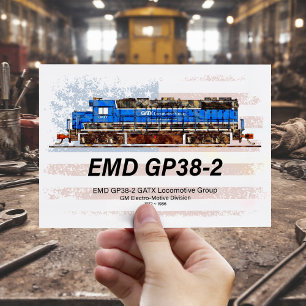 Carte Postale Locomotive diesel EMD GP38-2 et drapeau américain
