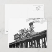 Carte Postale Locomotive Sur Le Pont (Devant / Derrière)