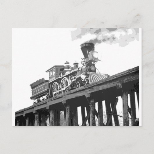 Carte Postale Locomotive Sur Le Pont (Devant)