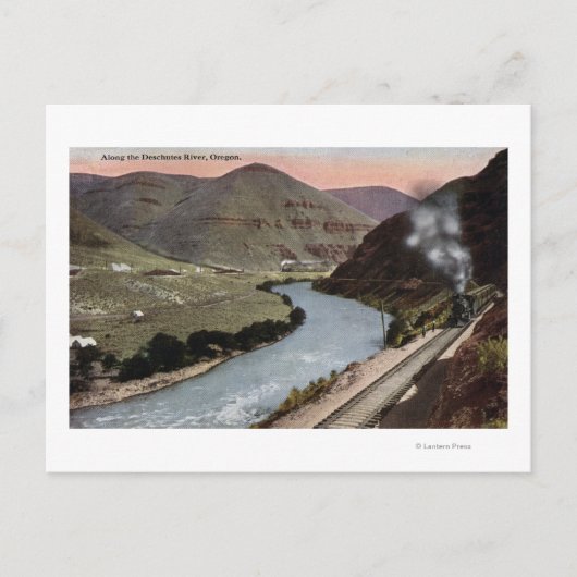 Carte Postale Locomotives à vapeur sur la voie (Devant)