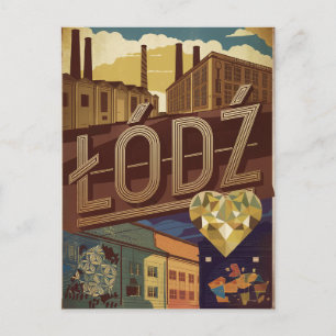 Carte Postale Lodz Pologne vintage