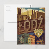 Carte Postale Lodz Pologne vintage (Devant / Derrière)