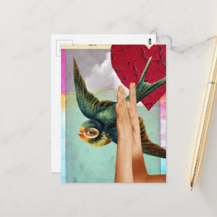 Carte Postale L'œil du spectateur, Collage numérique abstrait