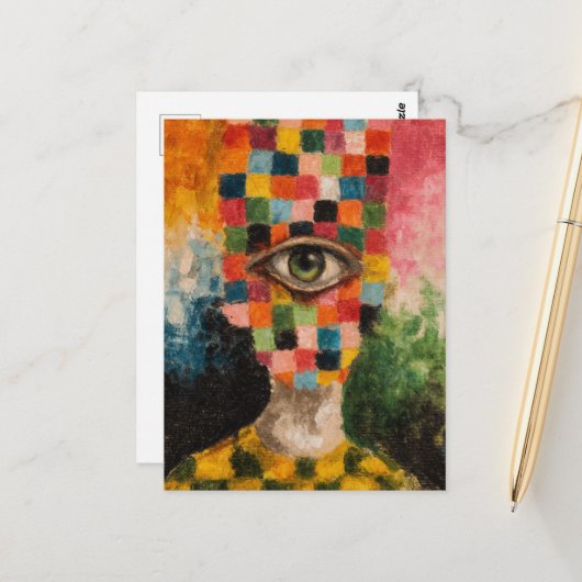 Carte Postale L'oeil surréaliste (Devant/Arrière en situation)