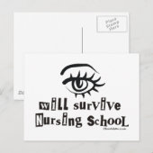 Carte Postale L'oeil survivra à l'école de soins infirmiers (Devant / Derrière)