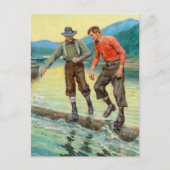 Carte Postale « Log Rollers » Art occidental de Philip R Goodwin (Devant)