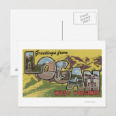 Carte Postale Logan, Virginie-Occidentale - Grandes Lettres Scèn (Devant / Derrière)