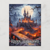 Carte Postale Logement Hanté éffrayant Sous Une Pleine lune (Devant)