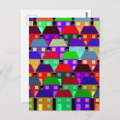CARTE POSTALE LOGEMENTS COLORÉS COMMUNAUTÉ D'ACCUEIL (Devant / Derrière)