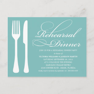 CARTE POSTALE LOGICIEL BLEU   REHEARSAL DÎNER INVITATION