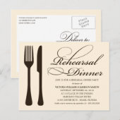 CARTE POSTALE LOGICIELS CRÈME | REHEARSAL DÎNER INVITATION (Devant / Derrière)