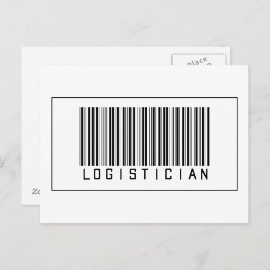 Carte Postale Logisticien de code barre (Devant / Derrière)
