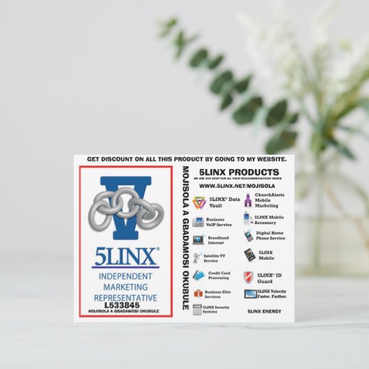 Carte Postale Logo 5 linx de mojisola a gbadamosi okubule cop... (Debout devant)