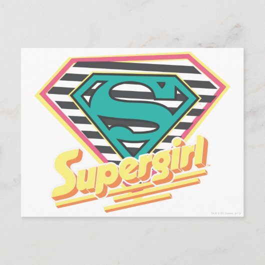 Carte Postale Logo à rayures supergirl (Devant)